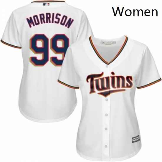 Womens Majestic Minnesota Twins 99 Logan Morrison Replica White Home Cool Base MLB Jersey